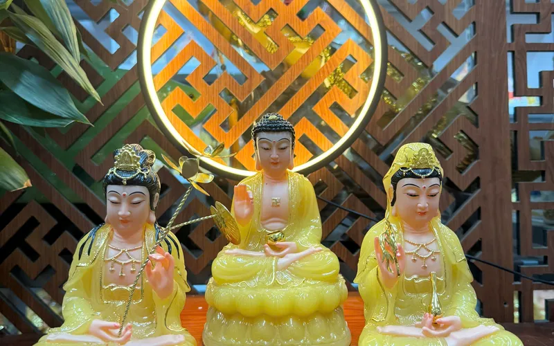 Tam Thánh Phật ngồi mẫu nhỏ 