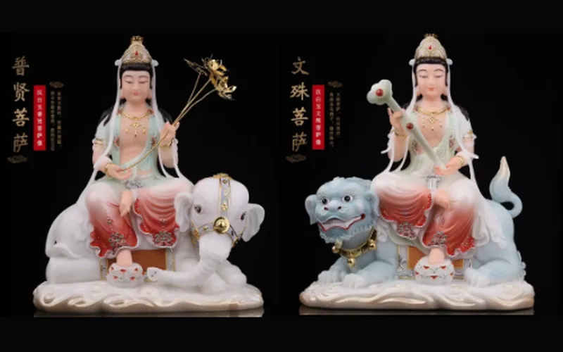 Bộ tượng Văn Thù Phổ Hiền