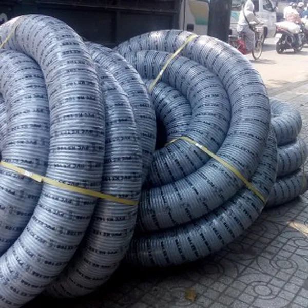 Ống hút bụi gân nhựa màu xám DN 80