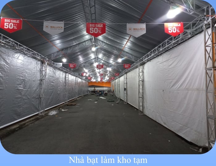 Cho thuê nhà bạt không gian làm kho tạm Cho thuê nhà bạt không gian làm kho tạm