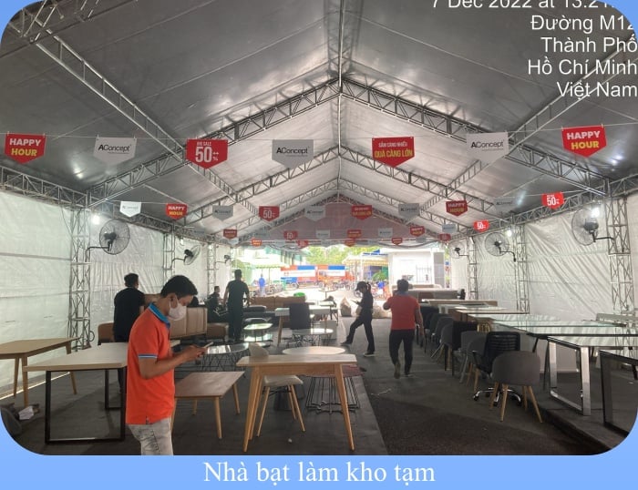 Cho thuê nhà bạt không gian làm kho tạm Cho thuê nhà bạt không gian làm kho tạm