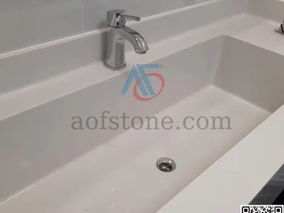 LAVABO BỒN RỬA LIỀN KHỐI KO MỐI NỐI - KO ĐƯỜNG KEO TỪ ĐÁ NHÂN TẠO SOLID SURFACE