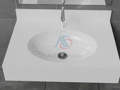 CHẬU RỬA MẶT ÂM BÀN ĐÁ SOLID SURFACE KIỂU DÁNG ĐỘC ĐÁO