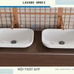 LAVABO DƯƠNG BÀN ĐÁ SOLID SURFACE HR011