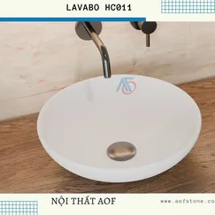 LAVABO DƯƠNG BÀN ĐÁ SOLID SURFACE HC011