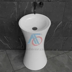 LAVABO ĐỨNG LIỀN KHỐI ĐÁ SOLID SURFACE HC-010B