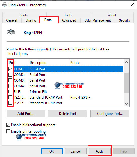 Chuyển đổi kết nối máy in tem với máy tính Chuyển đổi kết nối máy in tem với máy tính