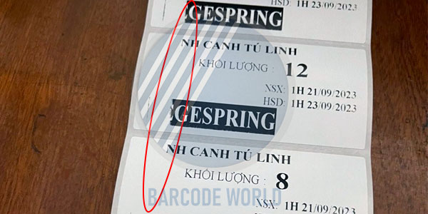 Dấu hiệu đầu in nhiệt mã vạch bị xước Dấu hiệu đầu in nhiệt mã vạch bị xước