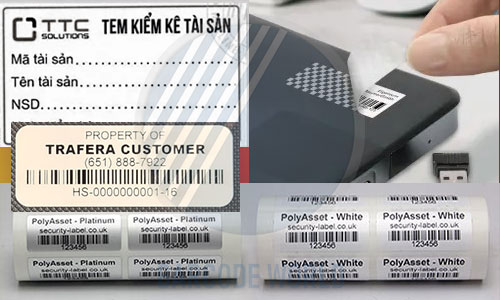 Các chất liệu tem dán tài sản cố định Các chất liệu tem dán tài sản cố định