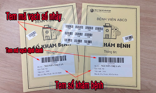 Tem mã vạch số nhảy đánh dấu hồ sơ và tem sổ khám bệnh Tem mã vạch số nhảy đánh dấu hồ sơ và tem sổ khám bệnh