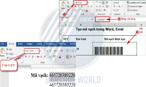 Tạo mã vạch hàng hóa bằng word/ excel  Tạo mã vạch hàng hóa bằng word/ excel