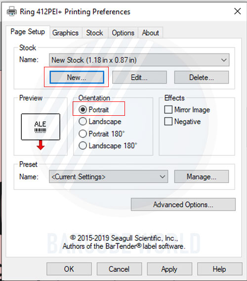 Set khổ giấy in cho máy in tem mã vạch loại 1 tem bước 1  Set khổ giấy in cho máy in tem mã vạch loại 1 tem bước 1