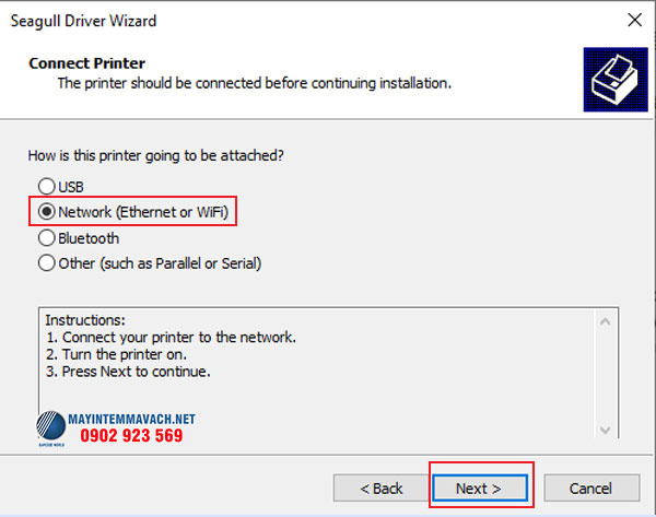 Kết nối máy in tem với máy tính qua LAN (Ethernet) Kết nối máy in tem với máy tính qua LAN (Ethernet)