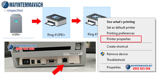 Kiểm tra kết nối máy in tem với máy tính qua LAN (Ethernet) Kiểm tra kết nối máy in tem với máy tính qua LAN (Ethernet)