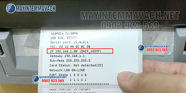 Lấy ID máy in tem cần kết nối cổng LAN Lấy ID máy in tem cần kết nối cổng LAN