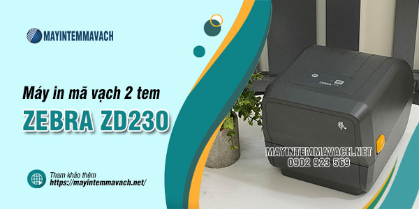 Máy in mã vạch 2 tem Zebra ZD230 Máy in mã vạch 2 tem Zebra ZD230