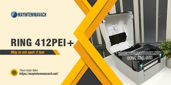 Máy in mã vạch 3 tem RING 412PEI+ Máy in mã vạch 3 tem RING 412PEI+