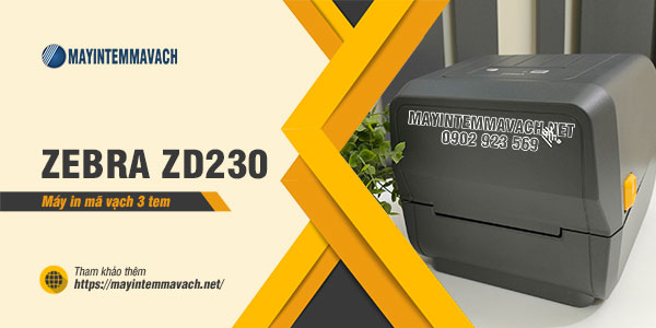 Máy in mã vạch 3 tem Zebra ZD230 Máy in mã vạch 3 tem Zebra ZD230