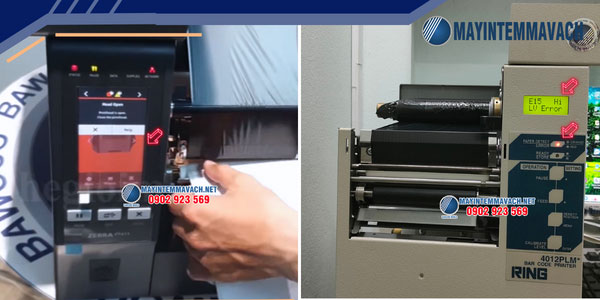 Máy in mã vạch báo đèn đỏ trên dòng máy công nghiệp Máy in mã vạch báo đèn đỏ trên dòng máy công nghiệp