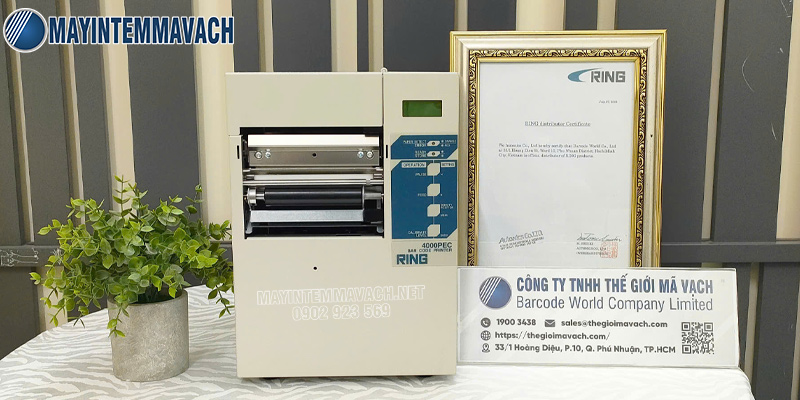 Máy in mã vạch công nghiệp RING 4012PEC chính hãng Máy in mã vạch công nghiệp RING 4012PEC chính hãng
