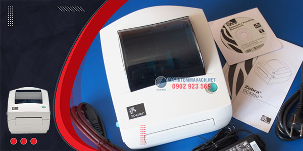 Máy in mã vạch để bàn Zebra GC420d màu trắng chủ đạo trông bắt mắt Máy in mã vạch để bàn Zebra GC420d màu trắng chủ đạo trông bắt mắt