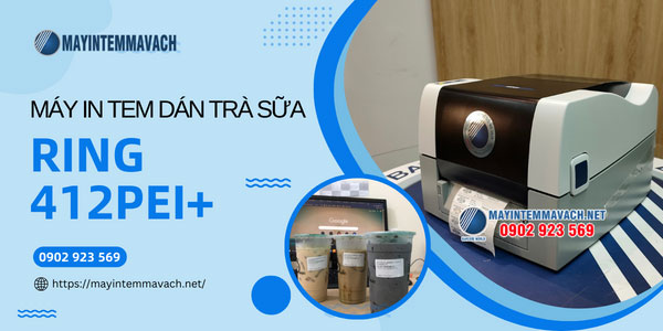 Máy in tem dán cốc trà sữa Ring 412PEI+ Máy in tem dán cốc trà sữa Ring 412PEI+