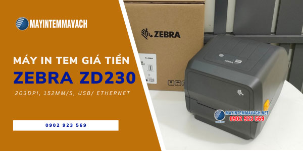 Máy in tem giá tiền Zebra ZD230 Máy in tem giá tiền Zebra ZD230