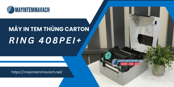 Máy in tem thùng carton RING 408PEI+ Máy in tem thùng carton RING 408PEI+