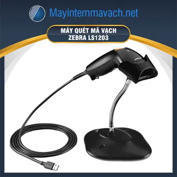 Máy quét mã vạch 1D Zebra LS1203 có dây