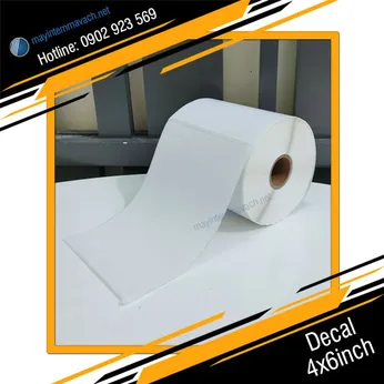 Giấy decal in tem nhãn mã vạch 4x6inch (102x152mm)