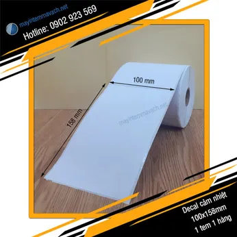 Giấy decal in tem nhiệt 100x158mm loại 1 tem 1 hàng