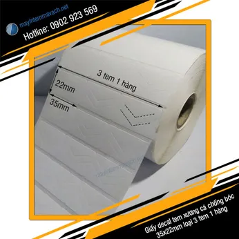 Giấy decal tem xương cá chống bóc 35x22mm loại 3 tem 1 hàng