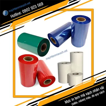 Mực in tem mã vạch nhãn vải (satin, ruban) màu, đa quy cách