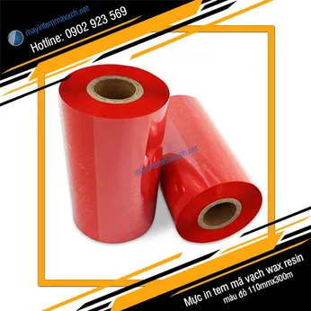Mực in tem mã vạch wax resin màu đỏ 110mmx300m