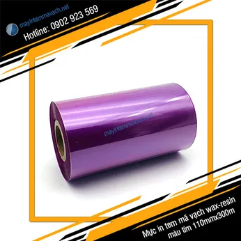 Mực in tem mã vạch Wax Resin màu tím 110mmx300m