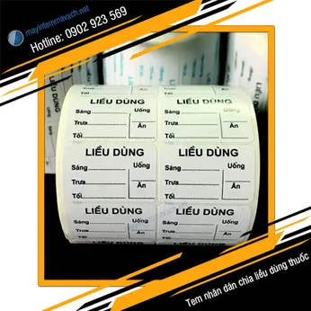Tem nhãn dán chia liều dùng thuốc