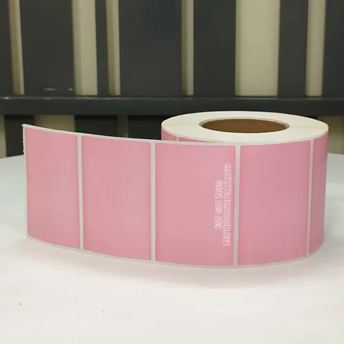 Giấy decal in tem nhãn mã vạch 100x65mmx1 nhuộm hồng