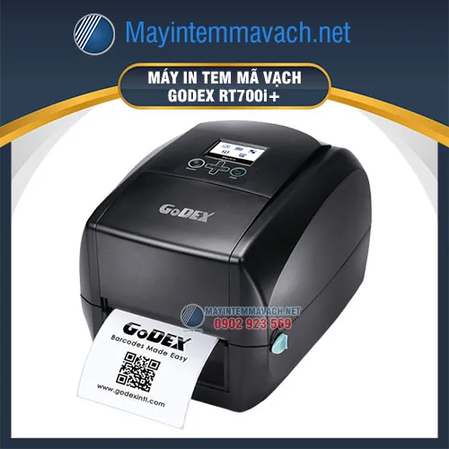 Máy in mã vạch để bàn GoDEX RT700i+ (USB, Serial, Ethernet)