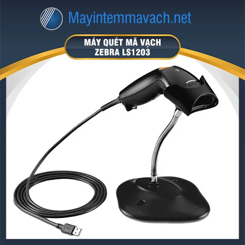 Máy quét mã vạch 1D Zebra LS1203 có dây