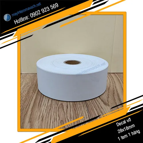 Giấy in tem decal vỡ 28x18mm loại 1 tem 1 hàng