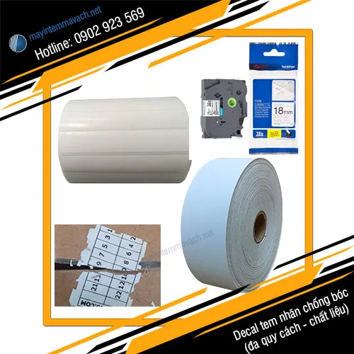 Decal tem nhãn chống bóc - Đa chất liệu, đa quy cách