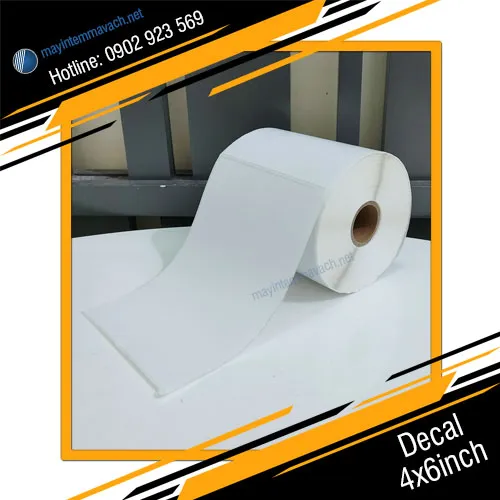 Giấy decal in tem nhãn mã vạch 4x6inch (102x152mm)