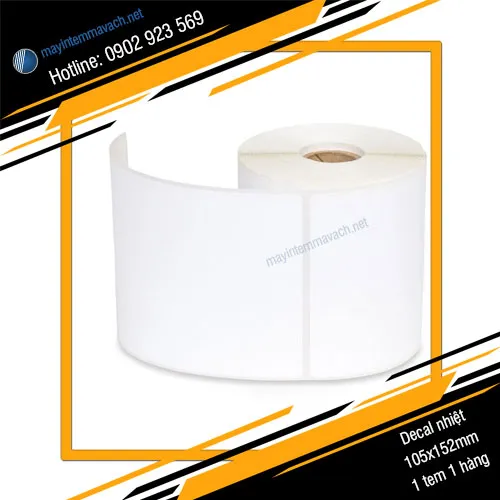 Giấy decal in tem nhiệt 105x152mm loại 1 tem 1 hàng