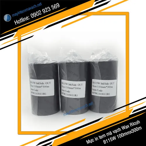 Mực in tem mã vạch Wax Ricoh B115W 110mmx300m