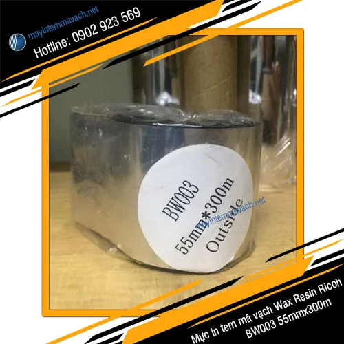 Mực in tem mã vạch Wax Resin BW003 55mmx300m