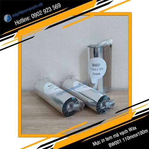 Mực in tem mã vạch Wax BW001 110mmx100m