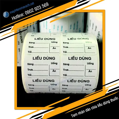 Tem nhãn dán chia liều dùng thuốc