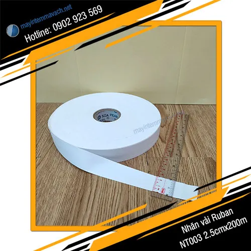 Tem nhãn vải Ruban NT003 2.5cmx200m
