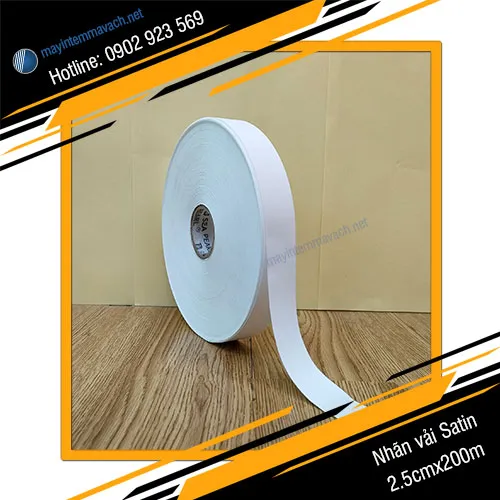 Tem nhãn vải Satin 2.5cmx200m