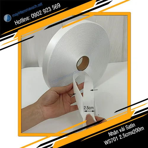 Tem nhãn vải Satin WS701 2.5cmx200m